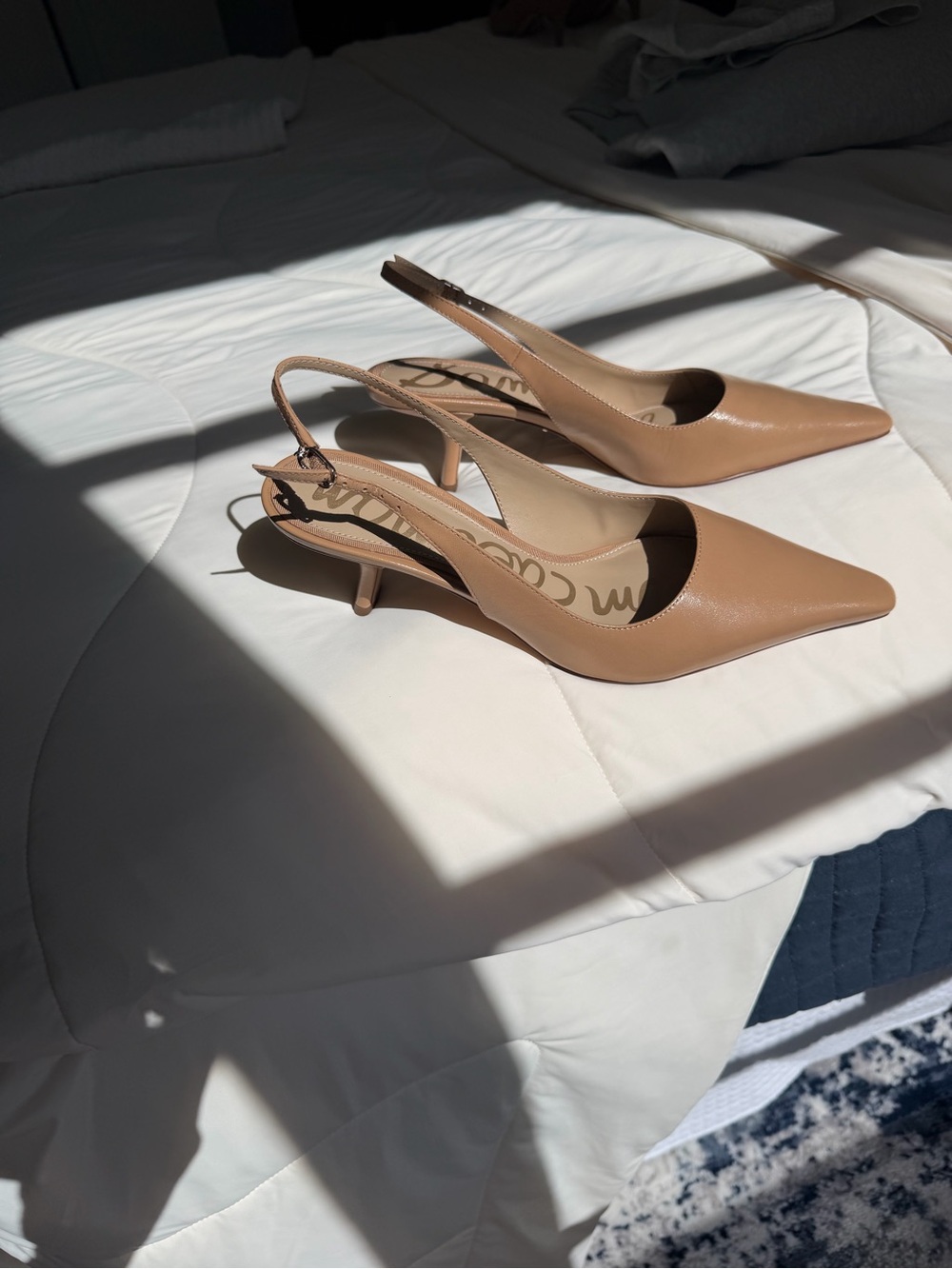 Sam Edelman Bianka Slingback Pump French Sand Leather 8.5 Never Worn - Picture 4 of 8